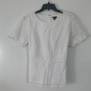 Eyelet Lace Top with Bow Back